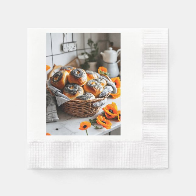 Servilleta De Papel "Semillas de amapola deliciosamente fragantes roda (Anverso)