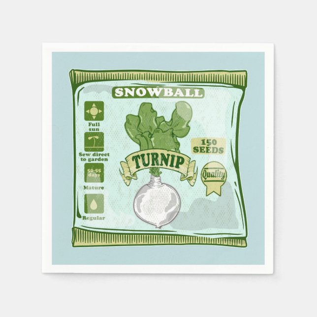 Servilleta De Papel Semillas de nabo cultivando verduras (Anverso)