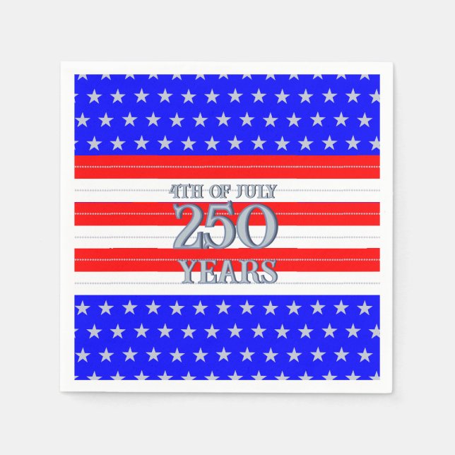 Servilleta De Papel Semiquincentennial Stars & Stripes 250 Years (Anverso)