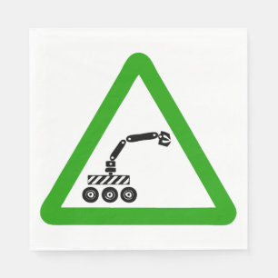 Servilleta De Papel Señal de advertencia de cruce de robot