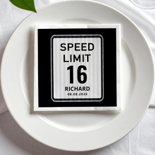 Servilleta De Papel Señal de límite de velocidad de cumpleaños 16 - SE
