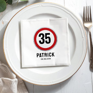 Servilleta De Papel Señal de límite de velocidad de cumpleaños número