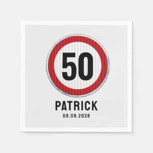 Servilleta De Papel Señal de límite de velocidad para cumpleaños 50