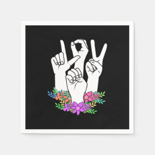 Servilleta De Papel señal de mano de maestro en ASL