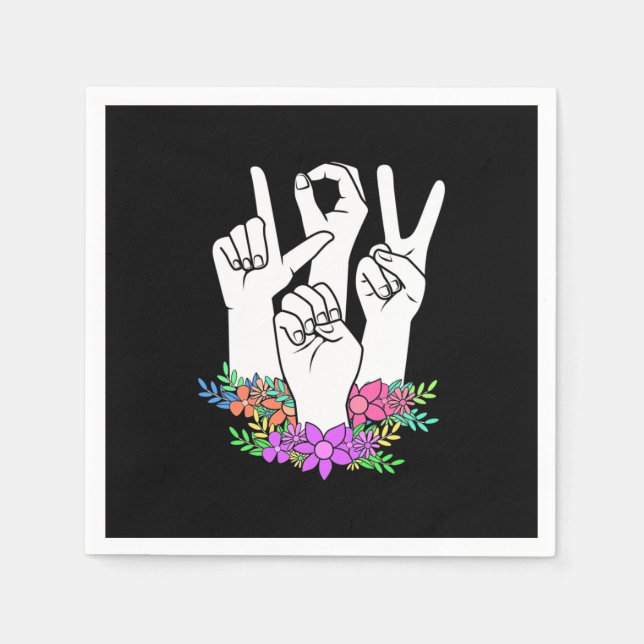 Servilleta De Papel señal de mano de maestro en ASL (Anverso)