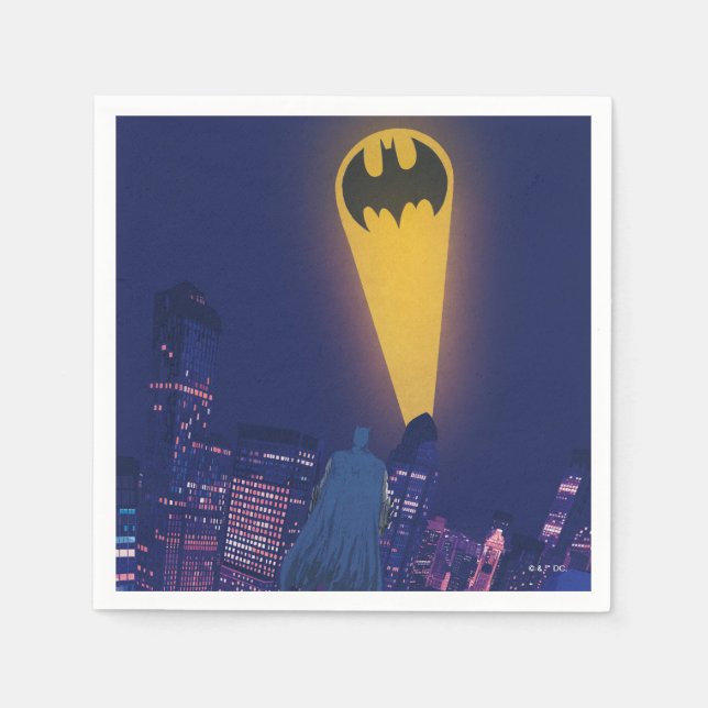 Servilleta De Papel Señal de murciélago sobre Gotham (Anverso)