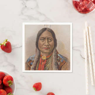 Servilleta De Papel Señales de humo: El jefe indio lakota está sentado