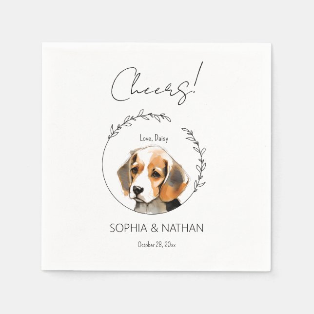 Servilleta De Papel Sencilla Beagle Dog Boda Cocktail Napkins (Anverso)