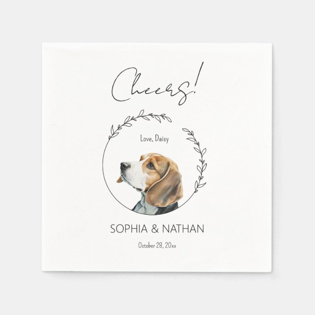 Servilleta De Papel Sencilla Beagle Dog Boda Cocktail Napkins (Anverso)