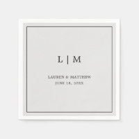 Sencilla Boda Elegante en Monograma Gris Claro