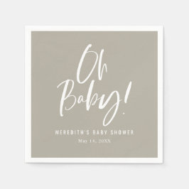 Servilleta De Papel Sencilla caligrafía Sexo Neutral Baby Shower