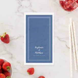 Servilleta De Papel Sencilla Cena de Boda Moderna Minimalista Azul Bla