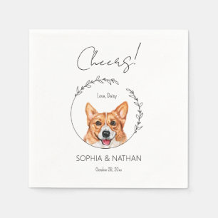 Servilleta De Papel Sencilla Corgi Dog Boda Cocktail Napkins