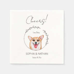Servilleta De Papel Sencilla Corgi Dog Boda Cocktail Napkins