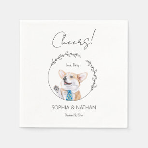 Servilleta De Papel Sencilla Corgi Dog Boda Cocktail Napkins