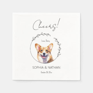Servilleta De Papel Sencilla Corgi Dog Boda Cocktail Napkins