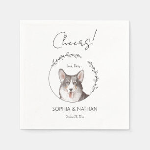 Servilleta De Papel Sencilla Corgi Dog Boda Cocktail Napkins