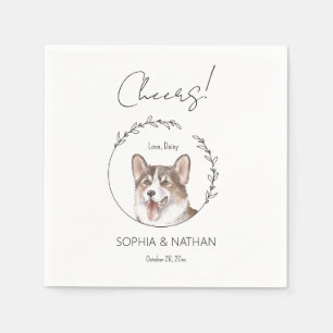 Servilleta De Papel Sencilla Corgi Dog Boda Cocktail Napkins