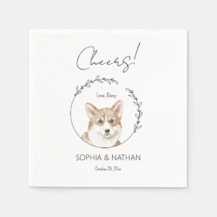 Servilleta De Papel Sencilla Corgi Dog Boda Cocktail Napkins