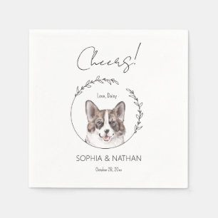 Servilleta De Papel Sencilla Corgi Dog Boda Cocktail Napkins