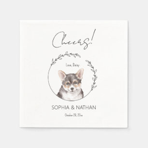 Servilleta De Papel Sencilla Corgi Dog Boda Cocktail Napkins
