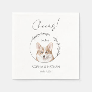 Servilleta De Papel Sencilla Corgi Dog Boda Cocktail Napkins