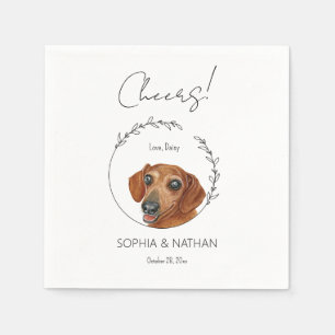 Servilleta De Papel Sencilla Dachshund Dog Boda Cocktail Napkins