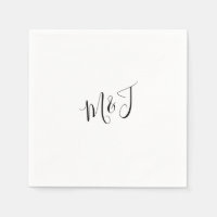 Sencilla escritura moderna Pareja de Iniciales Neg