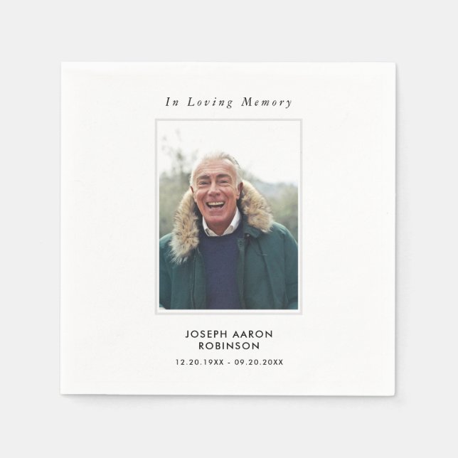 Servilleta De Papel Sencilla foto funeral (Anverso)