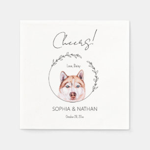 Servilleta De Papel Sencilla Husky Dog Boda Cocktail Napkins