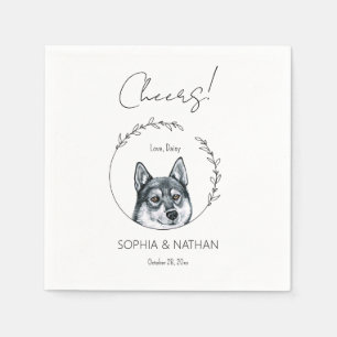 Servilleta De Papel Sencilla Husky Dog Boda Cocktail Napkins