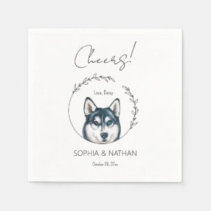 Servilleta De Papel Sencilla Husky Dog Boda Cocktail Napkins
