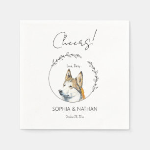Servilleta De Papel Sencilla Husky Dog Boda Cocktail Napkins