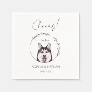 Servilleta De Papel Sencilla Husky Dog Boda Cocktail Napkins