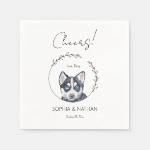 Servilleta De Papel Sencilla Husky Dog Boda Cocktail Napkins