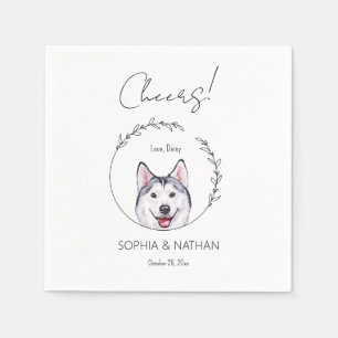 Servilleta De Papel Sencilla Husky Dog Boda Cocktail Napkins