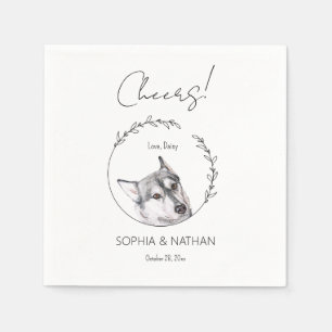 Servilleta De Papel Sencilla Husky Dog Boda Cocktail Napkins