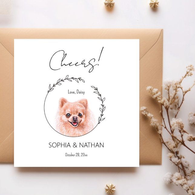 Servilleta De Papel Sencilla Pomerania Boda de Perro Cocktail Napkins (Subido por el creador)