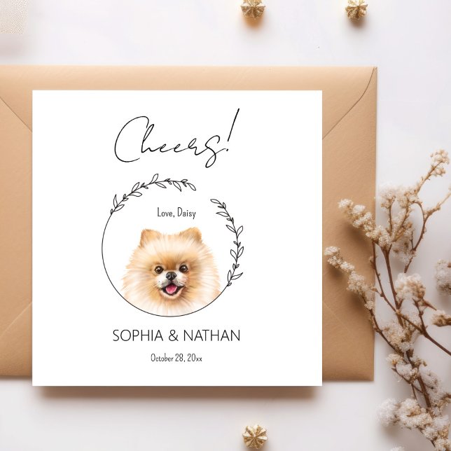 Servilleta De Papel Sencilla Pomerania Boda de Perro Cocktail Napkins (Subido por el creador)