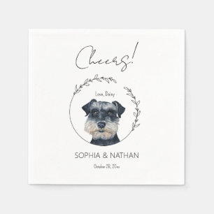 Servilleta De Papel Sencilla Schnauzer Dog Boda Cocktail Napkins