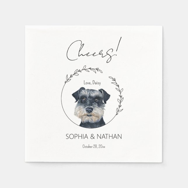 Servilleta De Papel Sencilla Schnauzer Dog Boda Cocktail Napkins (Anverso)