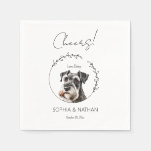 Servilleta De Papel Sencilla Schnauzer Dog Boda Cocktail Napkins