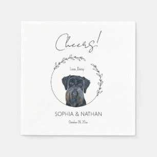 Servilleta De Papel Sencilla Schnauzer Dog Boda Cocktail Napkins