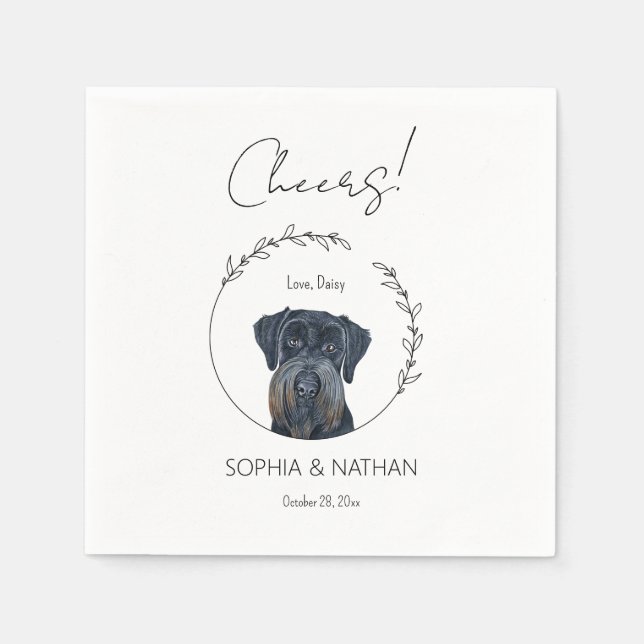 Servilleta De Papel Sencilla Schnauzer Dog Boda Cocktail Napkins (Anverso)