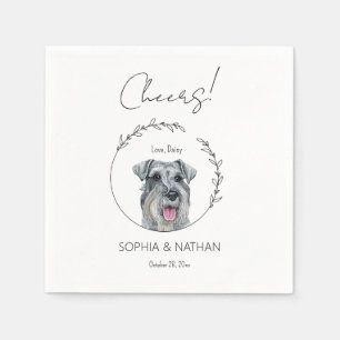 Servilleta De Papel Sencilla Schnauzer Dog Boda Cocktail Napkins