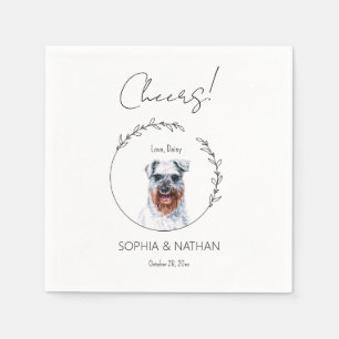 Servilleta De Papel Sencilla Schnauzer Dog Boda Cocktail Napkins