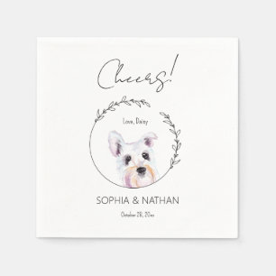 Servilleta De Papel Sencilla Schnauzer Dog Boda Cocktail Napkins