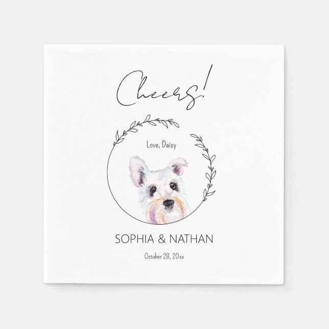 Servilleta De Papel Sencilla Schnauzer Dog Boda Cocktail Napkins (Anverso)