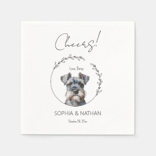 Servilleta De Papel Sencilla Schnauzer Dog Boda Cocktail Napkins