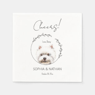Servilleta De Papel Sencilla Westie Dog Boda Cocktail Napkins